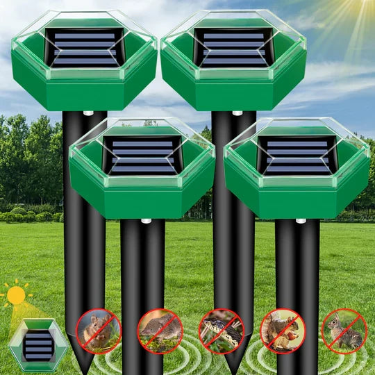 Eco-Friendly Solar Ultrasonic Pest Deterrent - 4 Pack