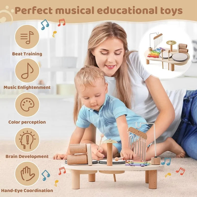 Deluxe Toddler Musical Ensemble with Drum, Xylophone, and More
