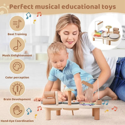 Musical Toy Set for Kids 2-6 – Drum, Xylophone, Tambourine, Maracas