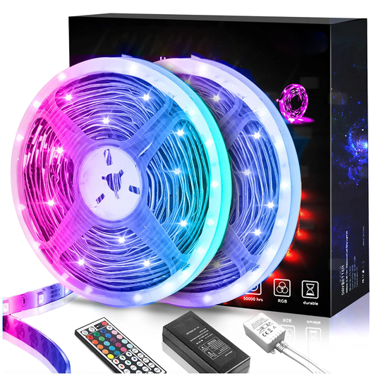 32.8ft LED Strip Light with 16 Colors and Infrared Remote Control