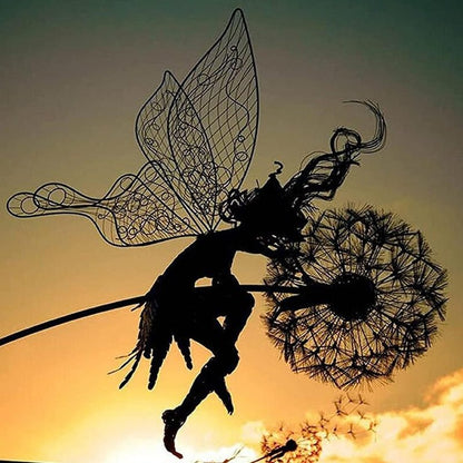 Metal Stem Fairy Wind Spinner - Whimsical Garden Stake Decor
