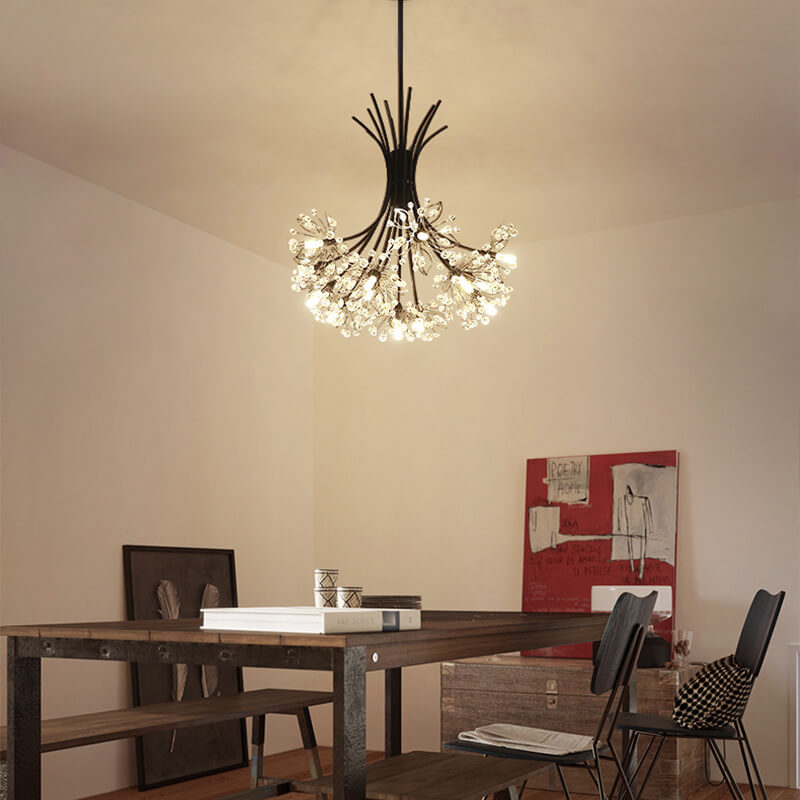 Elegant LED Chandelier Light Fixture with Modern Crystal Design