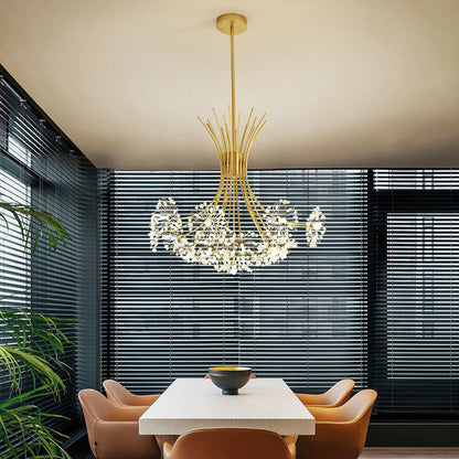 Elegant LED Chandelier Light Fixture with Modern Crystal Design