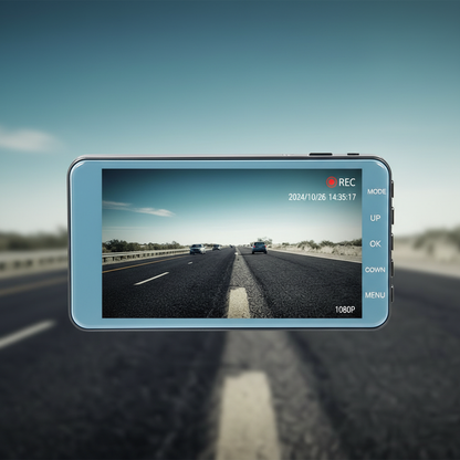 4-Inch Screen Dash Cam with Dual Lenses and Night Vision