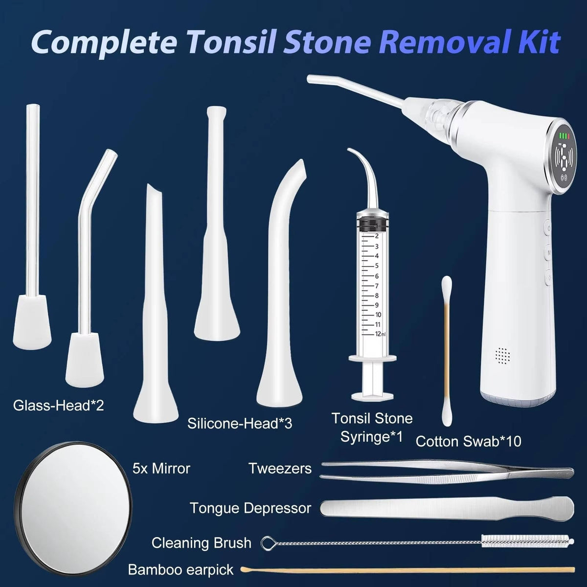 LED Light Dental Cleaning Device with Adjustable Suction – Rechargeable