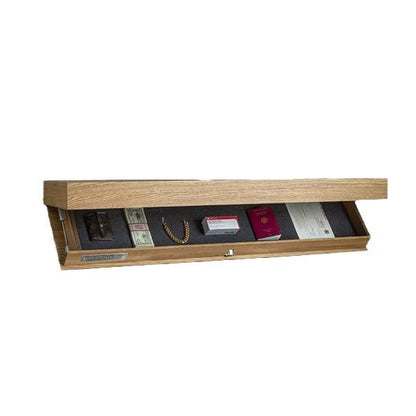 Wooden Wall Shelf with Hidden Storage for Modern Minimalist Decor
