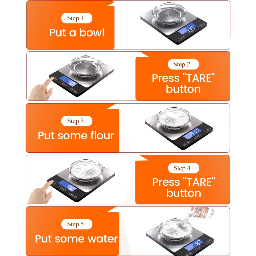 Digital Cooking Scale in Stainless Steel for Accurate Measurements