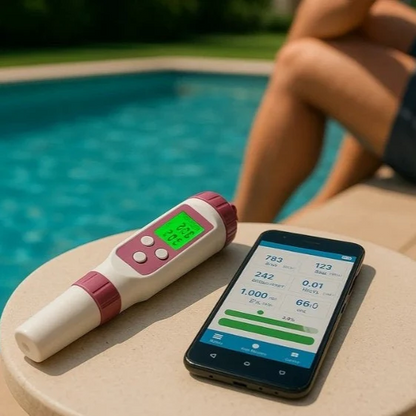 Digital Bluetooth Water Quality Tester for Pools – 7-in-1 Test Kit