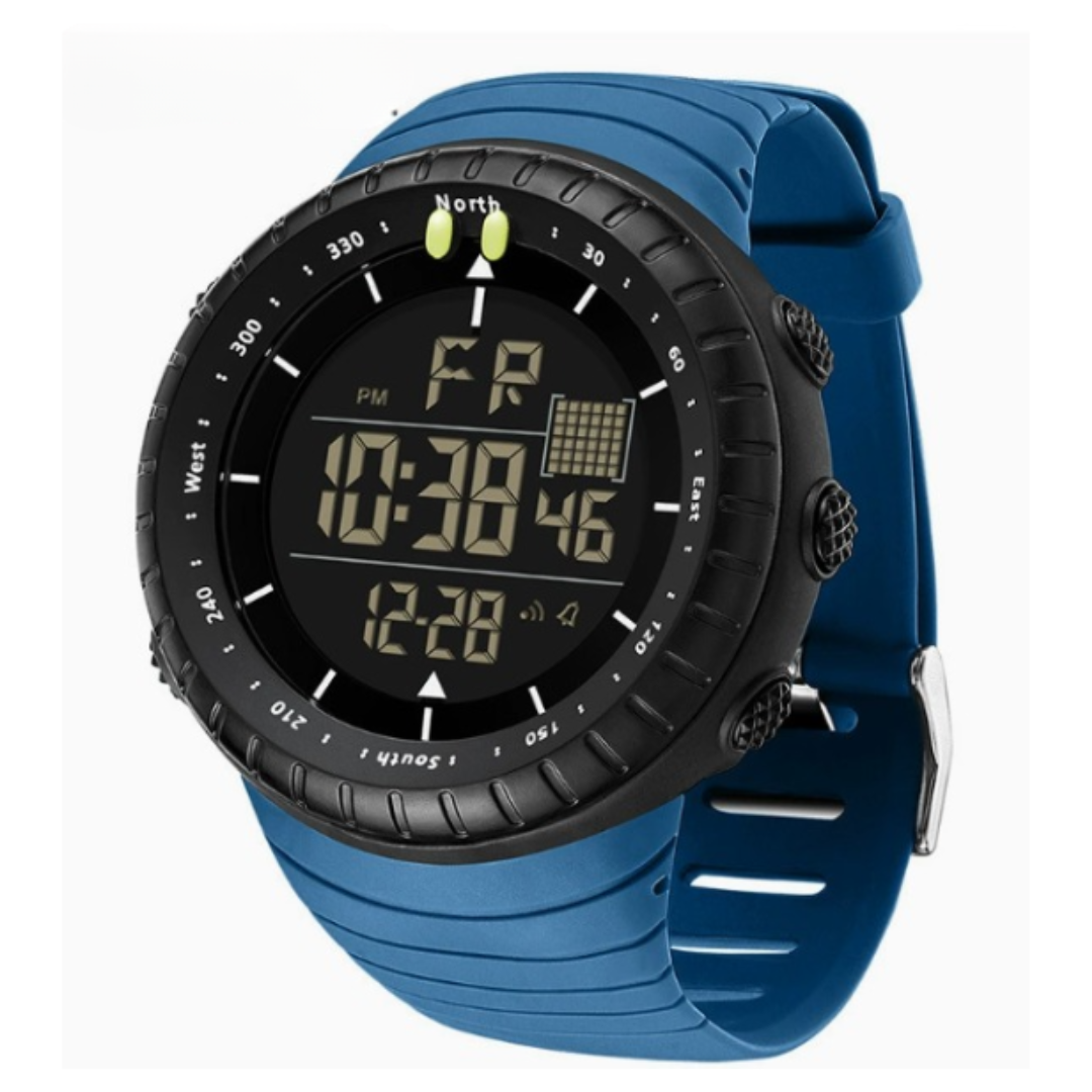 Digital Sports Watch with LED Light, Shock Resistant and Waterproof