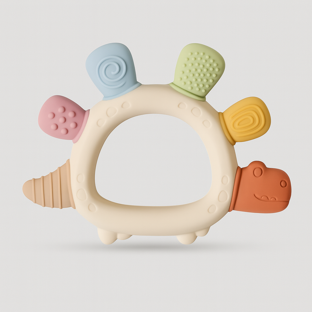 Silicone Chew Toy for Infants – Dino Shaped Teether
