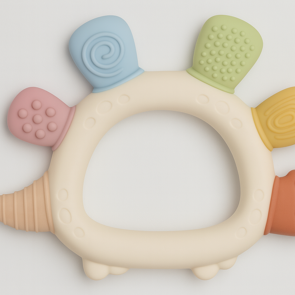 Silicone Chew Toy for Infants – Dino Shaped Teether