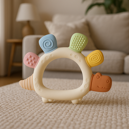 Silicone Chew Toy for Infants – Dino Shaped Teether