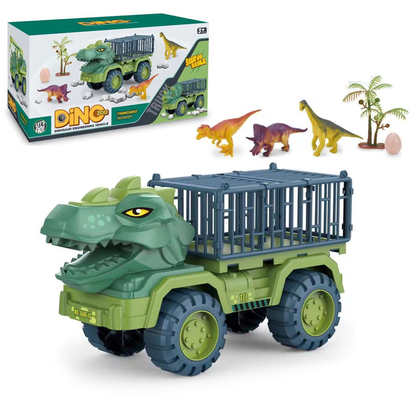 Dinosaur Figures Playset with Toy Truck and Cage Design