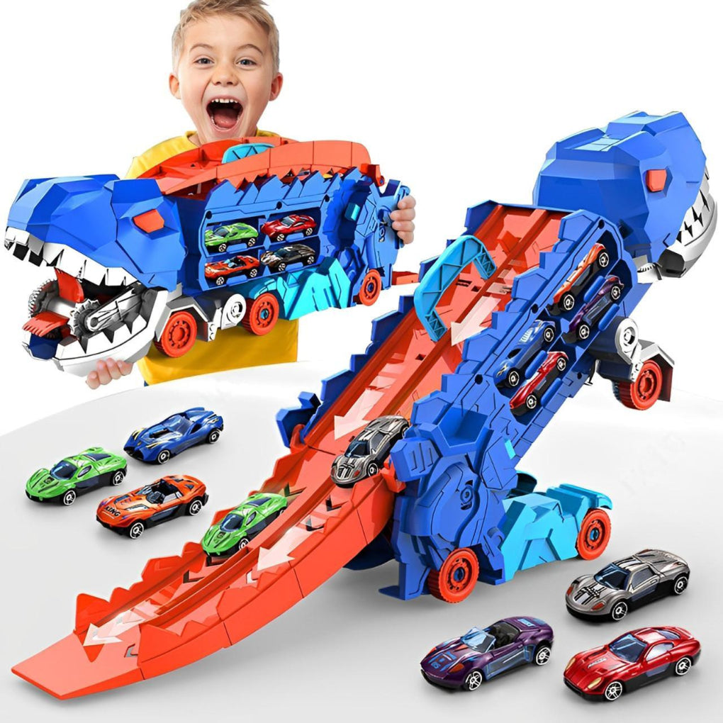 Dinosaur-Themed 3-in-1 Toy Racing Track Set for Kids