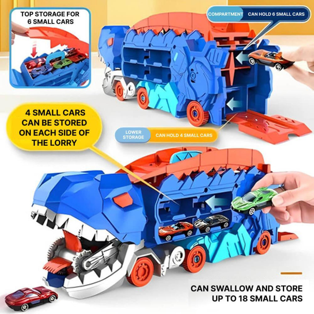 Dinosaur-Themed 3-in-1 Toy Racing Track Set for Kids