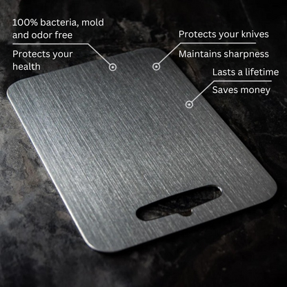 Antibacterial Titanium Kitchen Board with Safety Edges