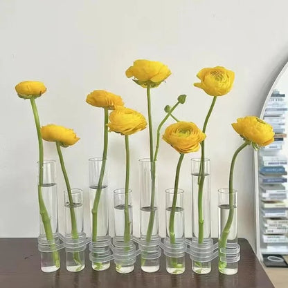 Adjustable Hinged Glass Vase for Creative Floral Arrangements
