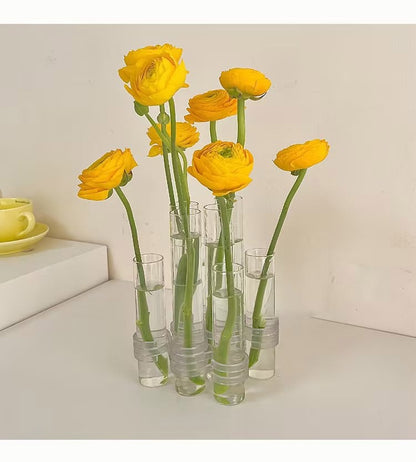 Adjustable Hinged Glass Vase for Creative Floral Arrangements