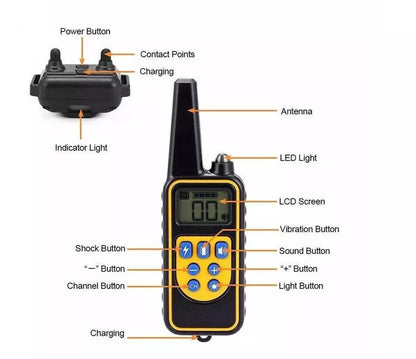 Waterproof Dog Training Collar with Remote Control, Vibration & Sound - 2600ft Rechargeable
