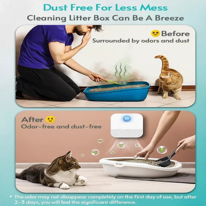 Smart Cat Litter Odor Eliminator with Motion Detection and 14-Day Battery Life