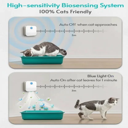 Smart Cat Litter Odor Eliminator with Motion Detection and 14-Day Battery Life