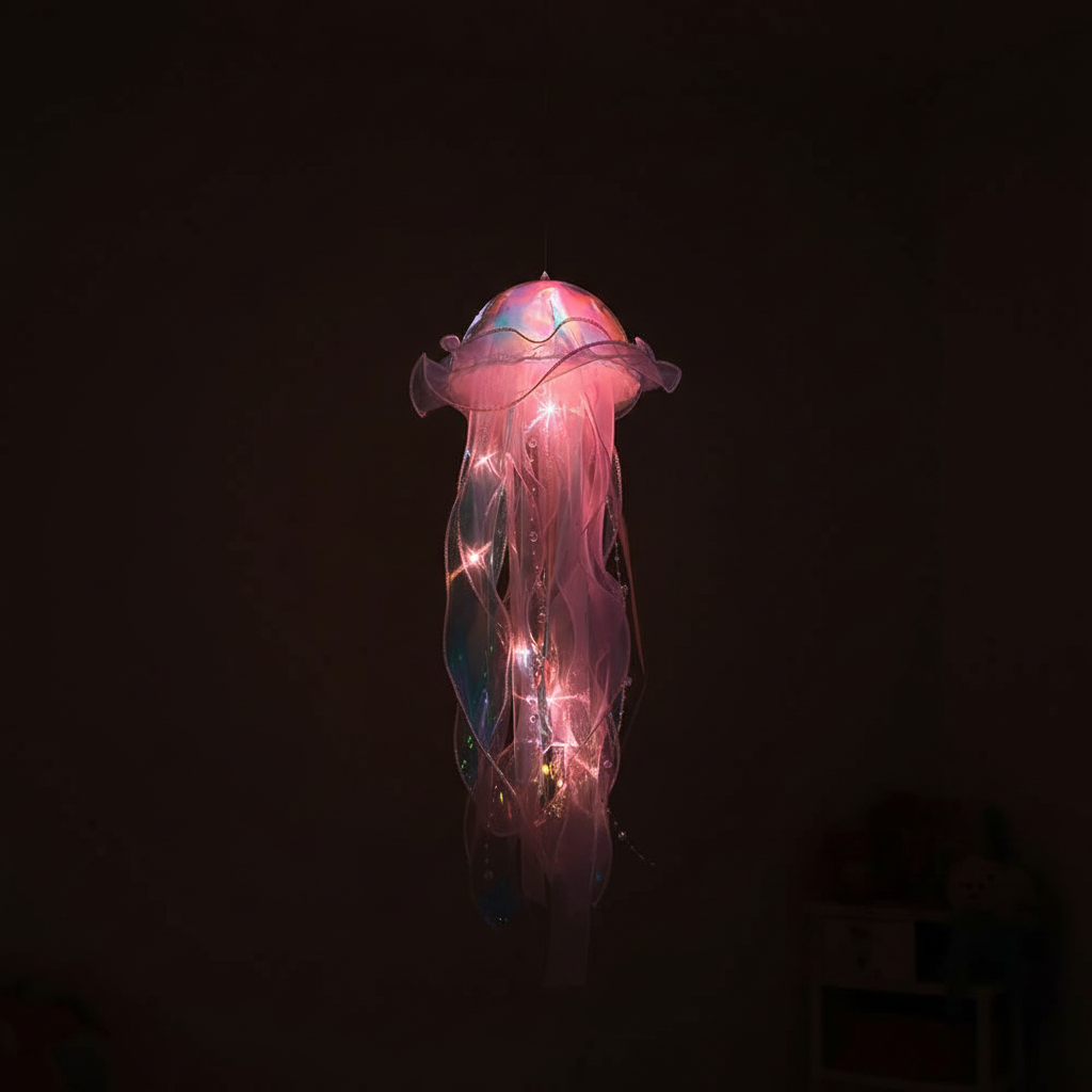 Colorful Jellyfish Pendant Light – Gentle Night Illumination for Kids