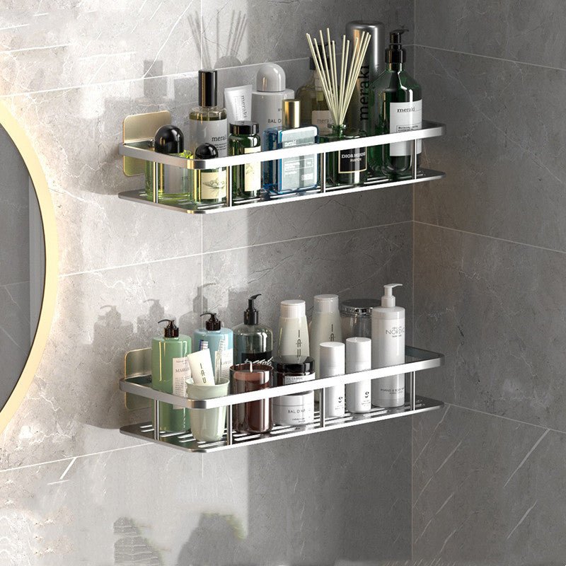 Space-Saving Bathroom Shelves – Adhesive Installation, No Drilling Needed