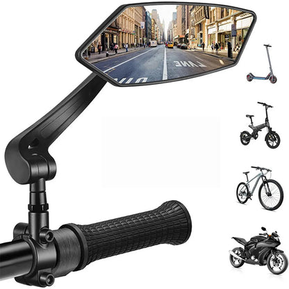 360° Adjustable Handlebar Mirrors for Safe Cycling