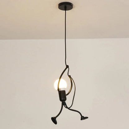 LED Ceiling Light with Warm Illumination and Metal Frame for Character Design