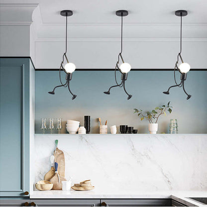 LED Ceiling Light with Warm Illumination and Metal Frame for Character Design