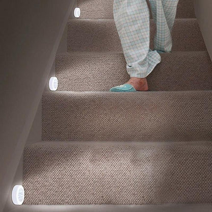 Battery Operated LED Night Light with Motion Sensor for Stairs and Hallways