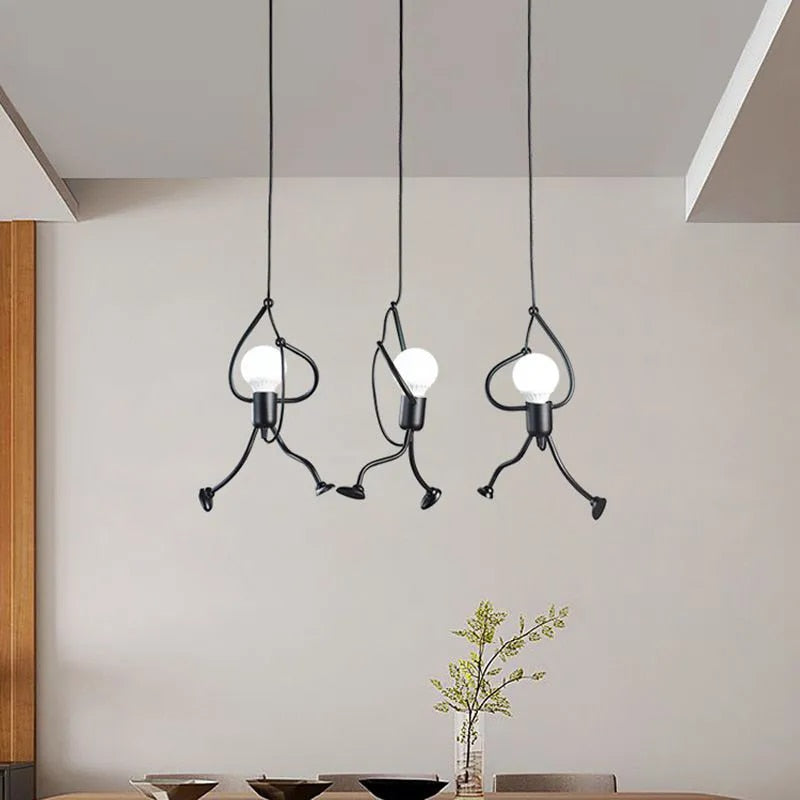 LED Ceiling Light with Warm Illumination and Metal Frame for Character Design