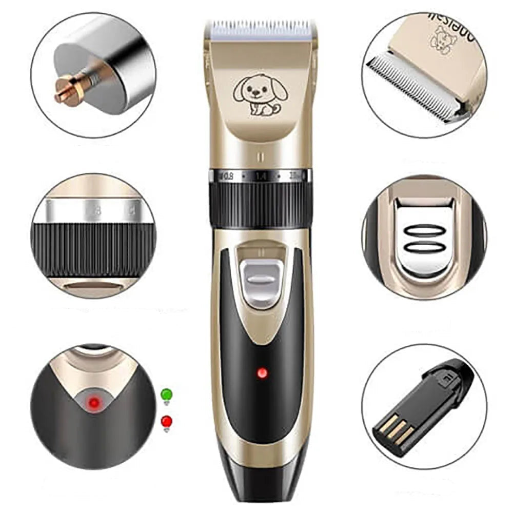 WhisperTrim Pet Grooming Kit with Quiet Motor & Adjustable Combs