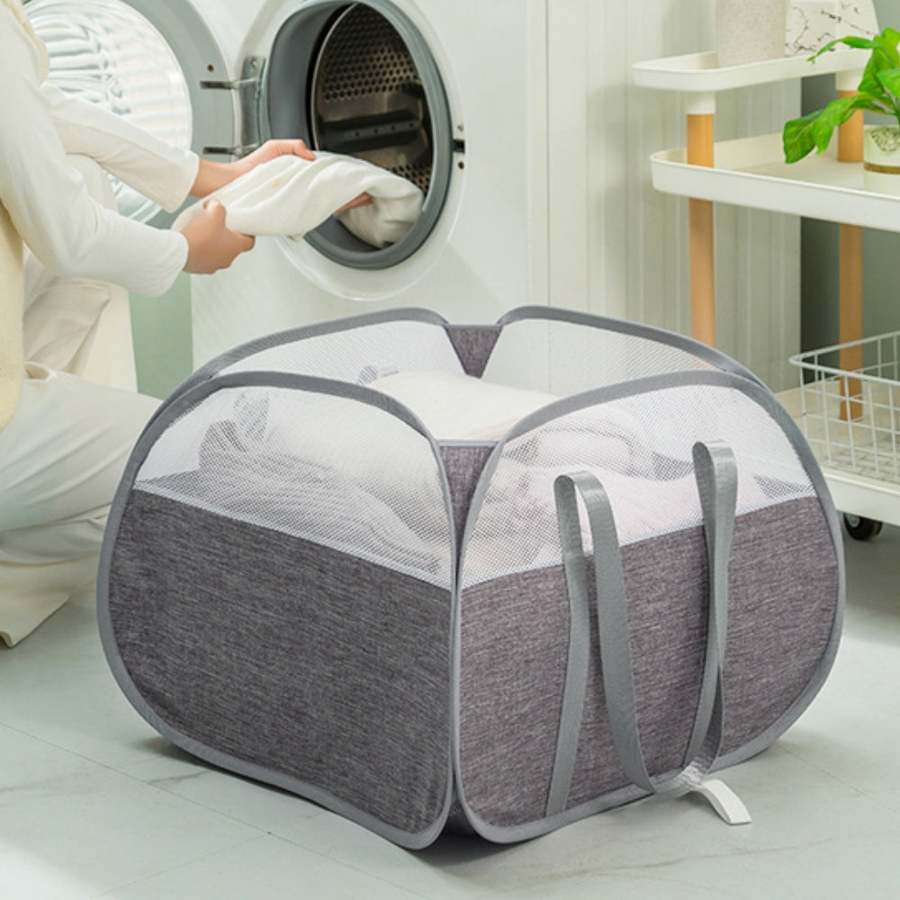 Portable Laundry Bin with Sturdy Handles for Convenient Carrying