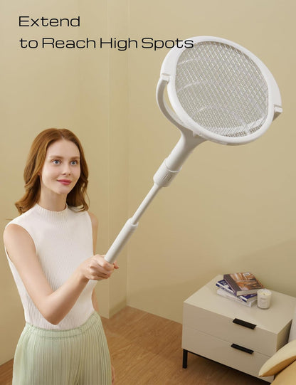 Electric Fly Swatter with Rechargeable Battery and Rotating Head