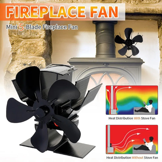 Adjustable Temperature Control Wood Stove Fan for Quiet Heat Distribution