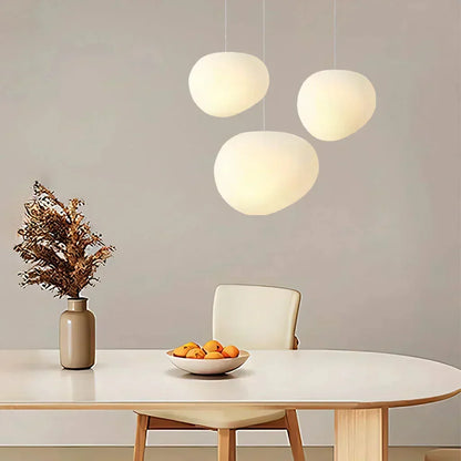 Contemporary White Stone Hanging Light Fixture