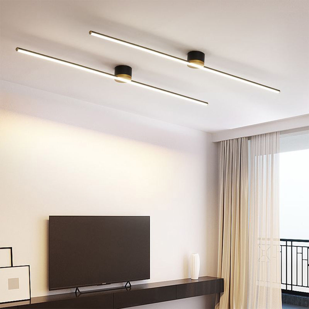 Semi-Flush Ceiling Light in Modern Linear LED Design