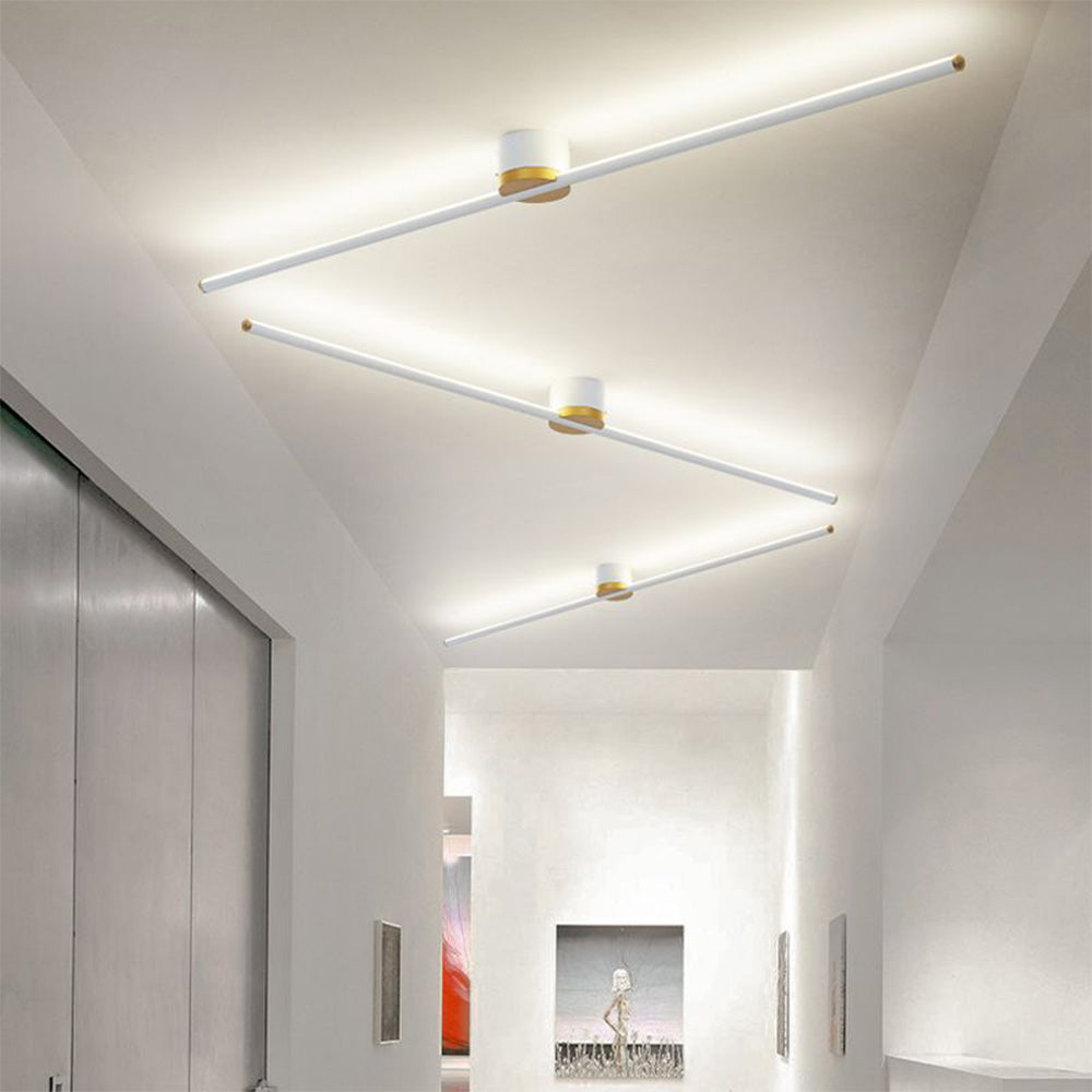 Semi-Flush Ceiling Light in Modern Linear LED Design
