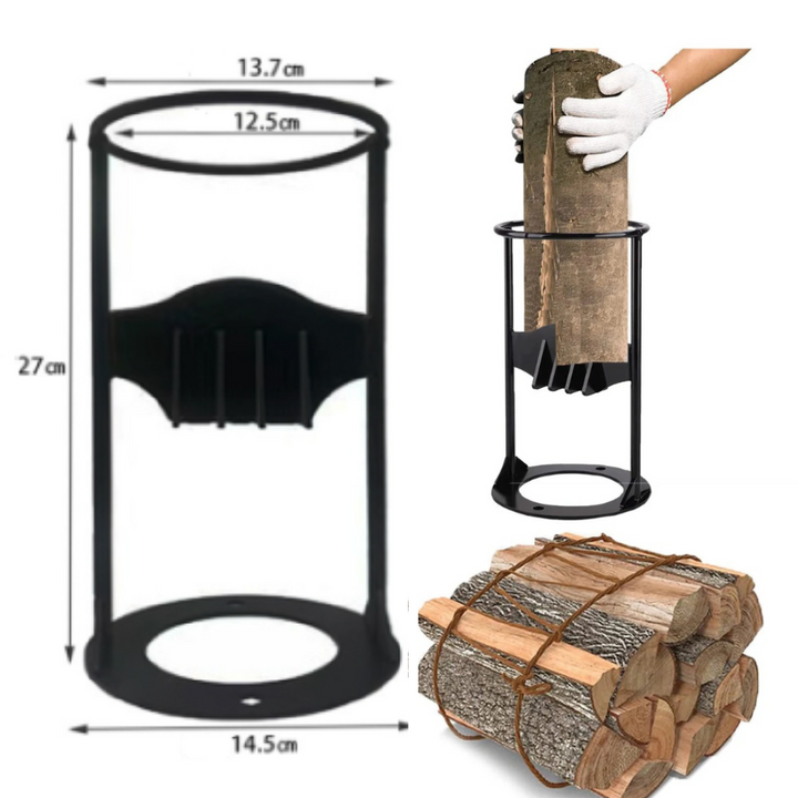 Portable Compact Firewood Cutter – Cast Iron Wood Splitting Tool