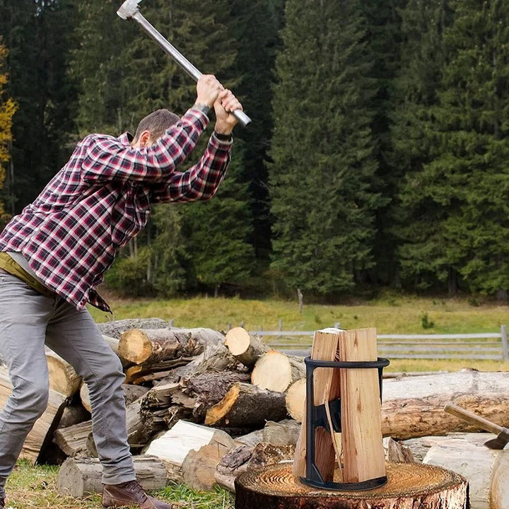 Portable Compact Firewood Cutter – Cast Iron Wood Splitting Tool