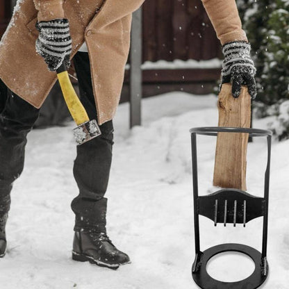 Portable Compact Firewood Cutter – Cast Iron Wood Splitting Tool