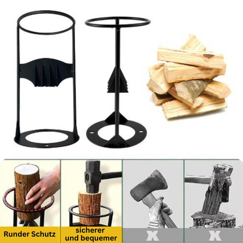 Portable Compact Firewood Cutter – Cast Iron Wood Splitting Tool