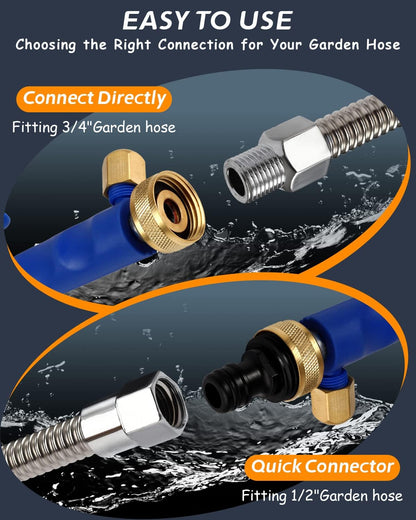 Garden Hose High-Pressure Attachment - Sturdy Nozzle with Two Spray Settings