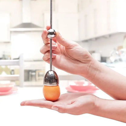 Egg Cracking Tool in Stainless Steel with Tapping Mechanism