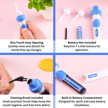 Ear Clean Pro: Electric Wax Removal Tool with Silicone Tip