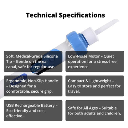 Ear Clean Pro: Electric Wax Removal Tool with Silicone Tip