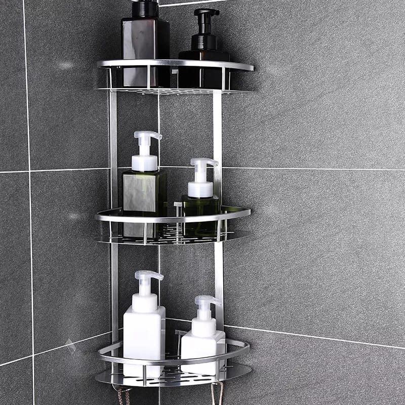 3-Tier Aluminum Corner Shelf for Bathroom – Durable Storage for Shower Items