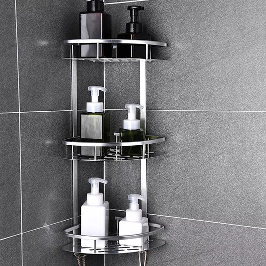 3-Tier Aluminum Corner Shelf for Bathroom – Durable Storage for Shower Items
