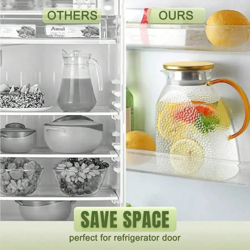 1.8L Glass Beverage Pitcher with Strainer and Lid